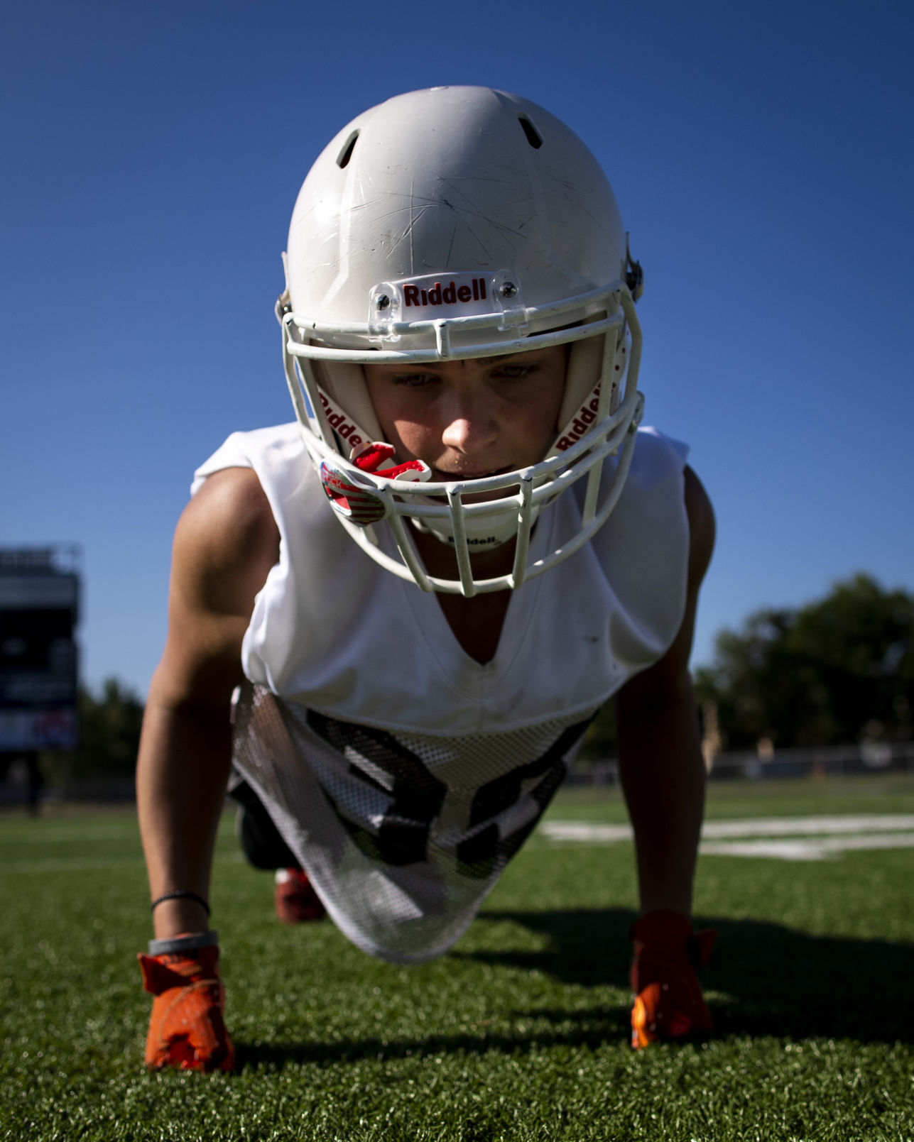 Billings Senior's first football practice